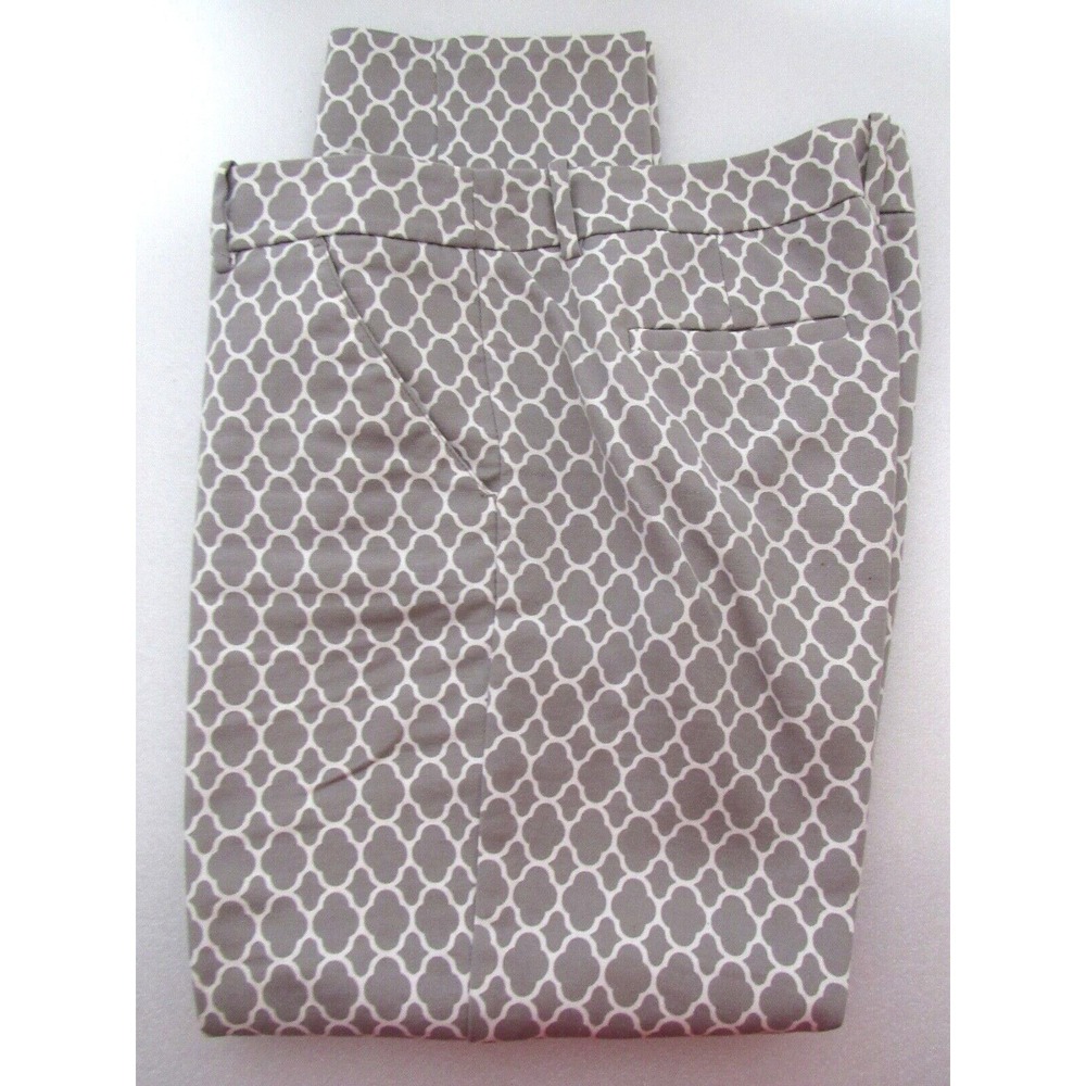 Merona size 12 Stretch Brown Geometric‎ Print Skinny Leg Flat Front Pants